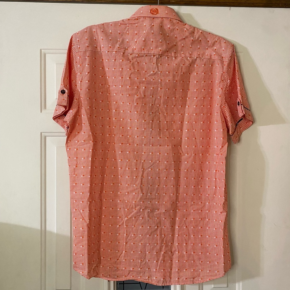 NEW Au Noir Black Label Men's Button Down Shirt Size 3
Medium Orange Plaid - Picture 8 of 12